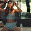 Dulzura ribbed knitted two piece set crop top strap shorts biker sets streetwear 2023 spring summer clothes outfit active wear