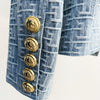 E GIRLS 2023 Designer Jacket Women Slim Fitting Double Breasted Lion Buttons Geometric Denim Blazer