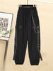 E Girl Fairy Grunge Techwear Women Street Style Casual Pants Punk 2PCS Streetwear Chain Female Hip Hop Goth Trousers Alt Clothes