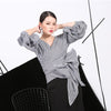 Autumn Summer V-collar Three-quarter Lantern Sleeve Waist Bandage Bow Sexy Loose Shirt Women Blouse Tide W00