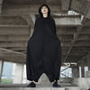 Autumn Trendy New Personality Loose Big Size Solid Color Half Sleeve O-neck Jumpsuit Women