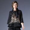 Summer Autumn Loose Embroidered Shirt Vintage Fashion New Women Spliced Seven-quarter Sleeve LA789