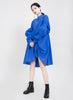 [EAM] Women Asymmetrical Pleated Big Size Dress Stand Collar Long Sleeve Loose Fit Tide Spring Autumn 2023 1K937