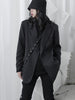 [EAM]  Women Black Big Size Irregular Blazer Lapel Long Sleeve Loose Fit Jacket Tide Spring Autumn 2023 1DD7642