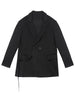 [EAM]  Women Black Big Size Irregular Blazer Lapel Long Sleeve Loose Fit Jacket Tide Spring Autumn 2023 1DD7642