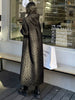 [EAM] Women Black Big Size Jacquard Casual Long Dress Hooded Long Sleeve Loose Fit Tide Spring Autumn 2023 1DE6438