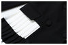 [EAM]  Women Black Contrast Color Pleated Blazer Lapel Long Sleeve Loose Fit  Jacket Tide Spring Autumn 2022 1T306