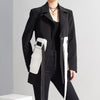 [EAM]  Women Black Contrast Color Pocket Blazer Lapel Long Sleeve Loose Fit  Jacket Tide Spring Autumn 2022 1S39401