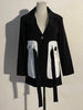 [EAM]  Women Black Contrast Color Pocket Blazer Lapel Long Sleeve Loose Fit  Jacket Tide Spring Autumn 2023 1S39401