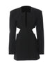 [EAM]  Women Black Hollow Out Elegant Blazer V-neck Long Sleeve Loose Fit Jacket Tide Spring Autumn 2023 1DE9889