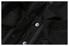 [EAM]  Women Black Lace Irregular Short Blazer Lapel Long Sleeve Loose Fit  Jacket Tide Spring Autumn 2022 1Y566