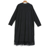 [EAM] Women Black Mesh Dot Split Joint Dress Stand Collar Long Sleeve Loose Fit Tide Spring Autumn 2023 1B593