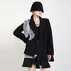 [EAM]  Women Black Mesh Wings Big Size Blazer Lapel Long Sleeve Loose Fit  Jacket Tide Spring Autumn 2022 1DC700