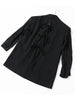 [EAM]  Women Black Pleated Split Big Size Blazer Lapel Long Sleeve Loose Fit  Jacket Tide Spring Autumn 2023 1Y053