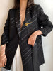 [EAM]  Women Black Vintage Irregular Blazer Notched Collar Long Sleeve Loose Fit  Jacket Spring Autumn 2023 1DD5534