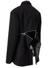 [EAM]  Women Black Zipper Irregular Blazer Notched Long Sleeve Loose Fit Jacket Tide Spring Autumn 2023 1DE6066