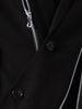 [EAM]  Women Black Zipper Irregular Blazer Notched Long Sleeve Loose Fit Jacket Tide Spring Autumn 2023 1DE6066