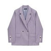 [EAM]  Women Blue Big Size Casual Blazer Lapel Long Sleeve Loose Fit Jacket Tide Spring Autumn 2023 1DE6497