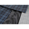 [EAM]  Women Blue Plaid Asymmetrical Big Size Blazer Lapel Long Sleeve Loose Fit Jacket Spring Autumn 2022 1B4690