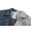 [EAM]  Women Blue Plaid Asymmetrical Big Size Blazer Lapel Long Sleeve Loose Fit Jacket Spring Autumn 2022 1B4690