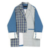 [EAM]  Women Blue Plaid Split Joint Big Size Blazer Lapel Long Sleeve Loose Fit  Jacket Spring Autumn 2022 1S347