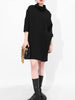 [EAM] Women Brief Big Size Black Dress Turtleneck Three-quarter Sleeve Loose Fit Tide Spring Autumn 2022 JL23001