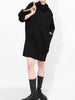 [EAM] Women Brief Big Size Black Dress Turtleneck Three-quarter Sleeve Loose Fit Tide Spring Autumn 2022 JL23001