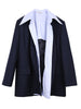 [EAM]  Women Dark Blue False Two Big Size Blazer Lapel Long Sleeve Loose Fit Jacket Tide Spring Autumn 2023 1DE2277
