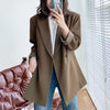 [EAM] Women Double Breasted Coffee Blazer Notched Collar Long Sleeve Loose Jacket Tide Spring Autumn 2022 1DD5008