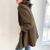 [EAM] Women Double Breasted Coffee Blazer Notched Collar Long Sleeve Loose Jacket Tide Spring Autumn 2022 1DD5008