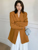 [EAM]  Women Elegant Orange Blazer Notched Collar Long Sleeve Loose Fit  Jacket Tide Spring Autumn 2023 1DD5281