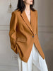 [EAM]  Women Elegant Orange Blazer Notched Collar Long Sleeve Loose Fit  Jacket Tide Spring Autumn 2023 1DD5281
