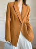 [EAM]  Women Elegant Orange Blazer Notched Collar Long Sleeve Loose Fit  Jacket Tide Spring Autumn 2023 1DD5281