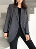 [EAM]  Women Gray Back Vent Big Size Blazer Lapel Long Sleeve Loose Fit  Jacket Tide Spring Autumn 2023 1DB320
