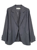 [EAM]  Women Gray Back Vent Big Size Blazer Lapel Long Sleeve Loose Fit  Jacket Tide Spring Autumn 2023 1DB320