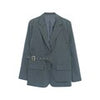 [EAM]  Women Gray Irregular Big Size Blazer Lapel Long Sleeve Loose Fit  Jacket Tide Spring Autumn 2023 1DC042