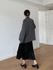 [EAM]  Women Gray Irregular Big Size Blazer Lapel Long Sleeve Loose Fit  Jacket Tide Spring Autumn 2023 1DC042