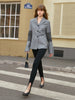 [EAM]  Women Gray Pleated Elegant Casual Blazer Lapel Long Sleeve Loose Fit Jacket Tide Spring Autumn 2023 1DE7284