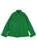 [EAM]  Women Green Big Size Casual Blazer Lapel Long Sleeve Loose Fit Jacket Tide Spring Autumn 2023 1DE4358