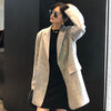 [EAM] Women Green Blingbling Sequins Big Size Blazer Lapel Long Sleeve Loose Fit  Jacket Spring Autumn 2022 1DD6457