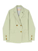 [EAM]  Women Green Double Breasted Big Size Blazer Lapel Long Sleeve Loose Fit Jacket Spring Autumn 2023 1DE6257