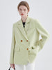 [EAM]  Women Green Double Breasted Big Size Blazer Lapel Long Sleeve Loose Fit Jacket Spring Autumn 2023 1DE6257