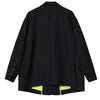 [EAM]  Women Inside Fluorescent Yellow Oversized Blazer Lapel Long Sleeve Loose Jacket Spring Autumn 2022 1DE1115