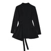 [EAM]  Women Irregular Bandage Spliced Blazer Lapel Long Sleeve Loose Fit Jacket Tide Spring Autumn 2023 TH1083