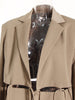 [EAM]  Women Khaki Bandage Hollow Out Casual Blazer Lapel Long Sleeve Loose Fit Jacket Spring Autumn 2023 1DE9965