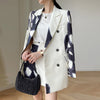 [EAM]  Women Pattern Printed Big Size Blazer Lapel Long Sleeve Loose Fit Jacket Tide Spring Autumn 2022 1DE1723