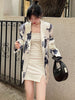 [EAM]  Women Pattern Printed Big Size Casual Blazer Lapel Long Sleeve Loose Fit Jacket Spring Autumn 2023 1DE2284