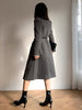 [EAM]  Women Pockets Gray Long Big Size Blazer Notched Long Sleeve Loose Fit  Jacket Tide Spring Autumn 2023 1DD5532