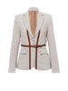 [EAM]  Women Split Pu Leather Brief Short Blazer Lapel Long Sleeve Loose Fit  Jacket Tide Spring Autumn 2023 1K458