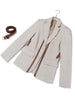 [EAM]  Women Split Pu Leather Brief Short Blazer Lapel Long Sleeve Loose Fit  Jacket Tide Spring Autumn 2023 1K458